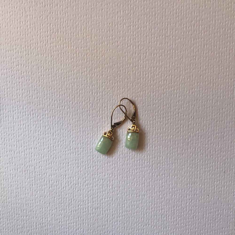 14k and Jade Earrings
